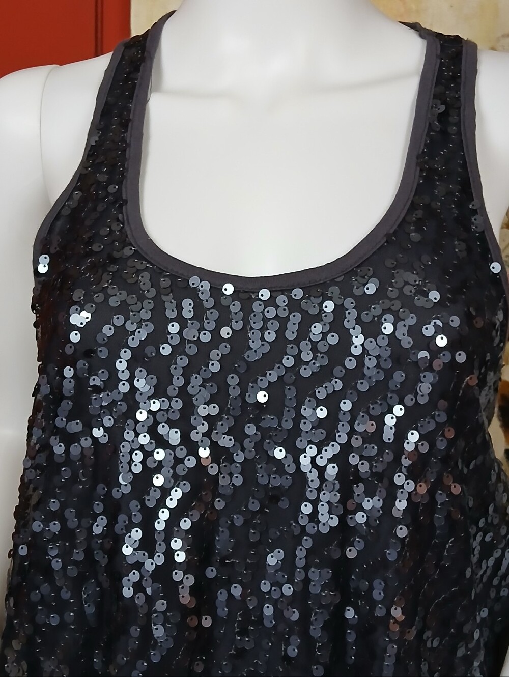 Lee Black Sequin Scoop Neck Tank - Women's Intimates & Sleepwear